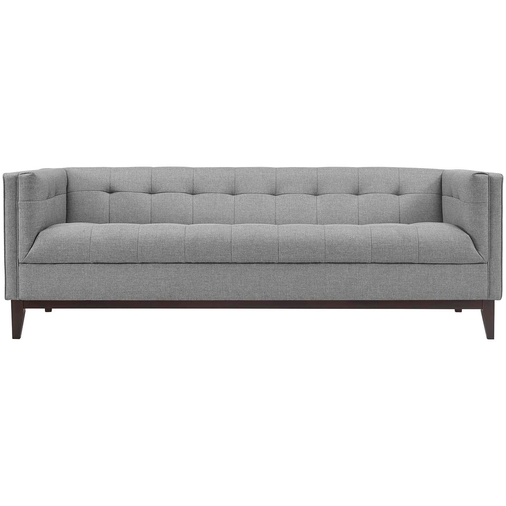 Serve Upholstered Fabric Sofa in Light Gray