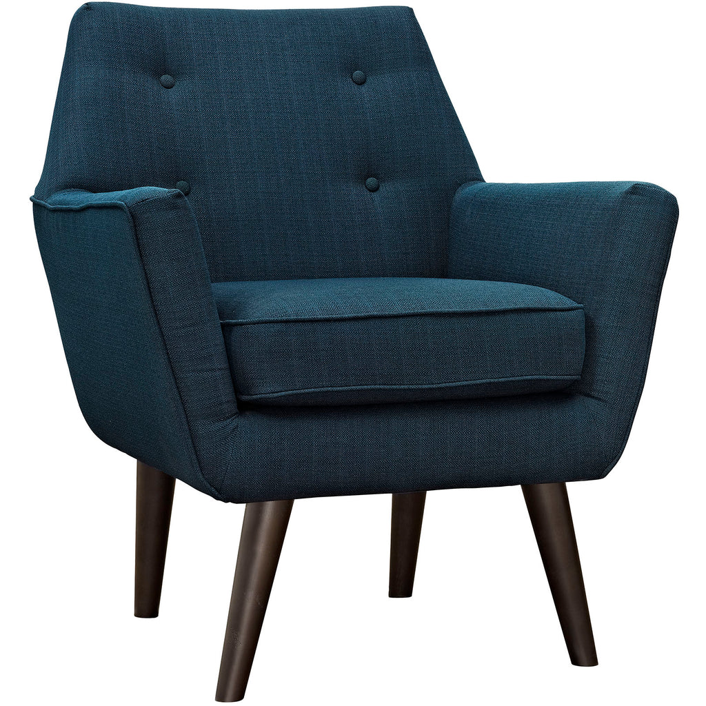 Posit Upholstered Fabric Armchair in Azure