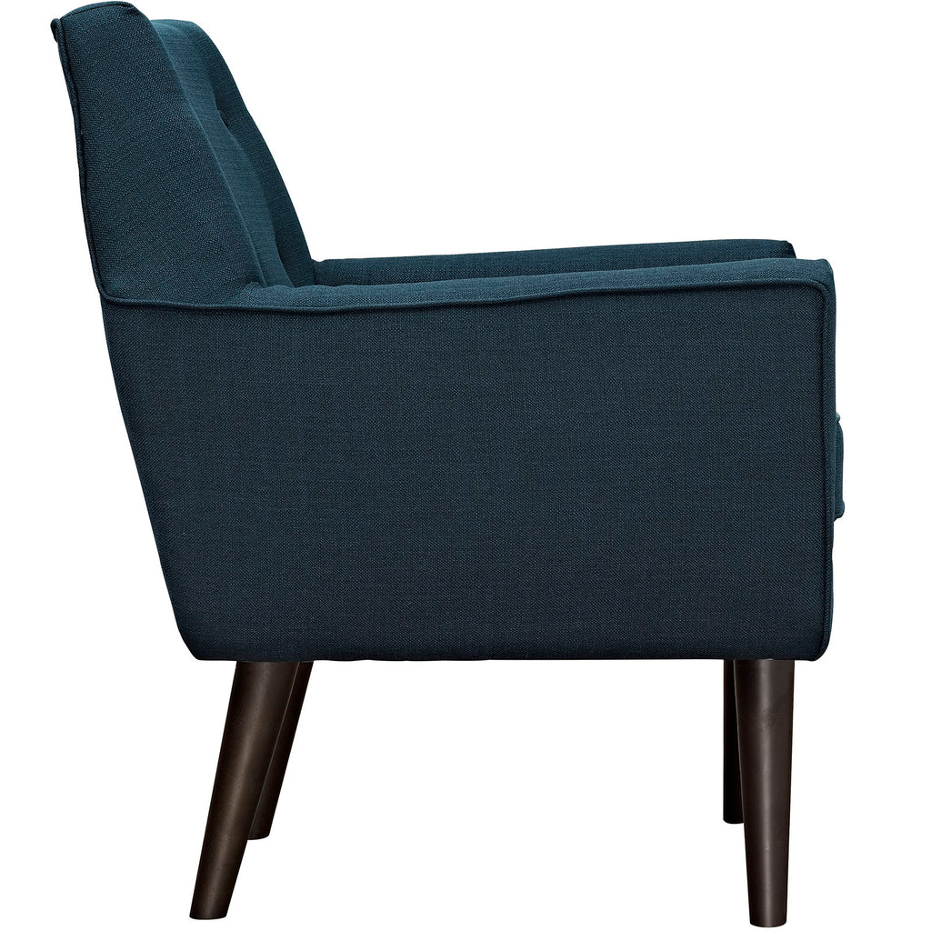 Posit Upholstered Fabric Armchair in Azure