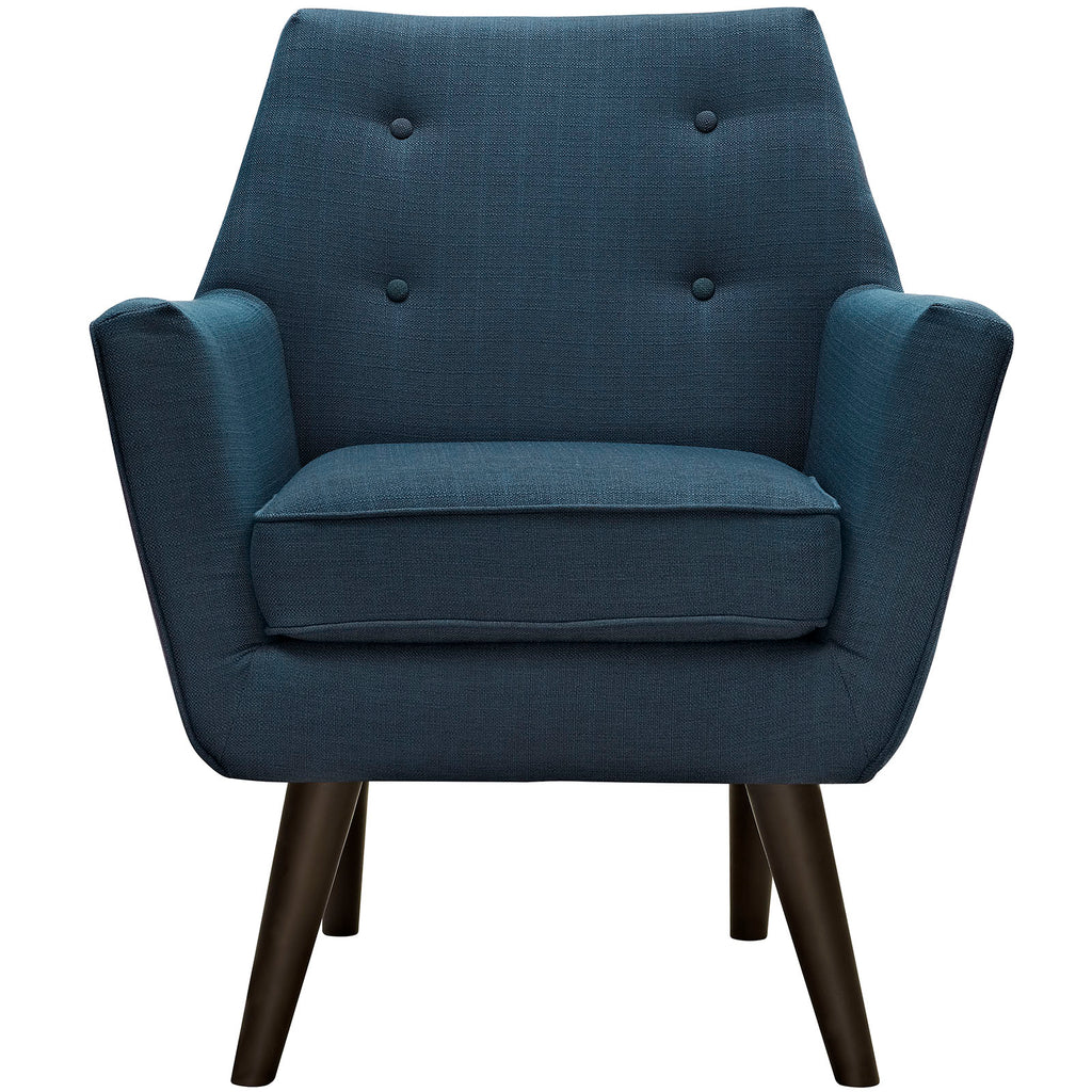 Posit Upholstered Fabric Armchair in Azure