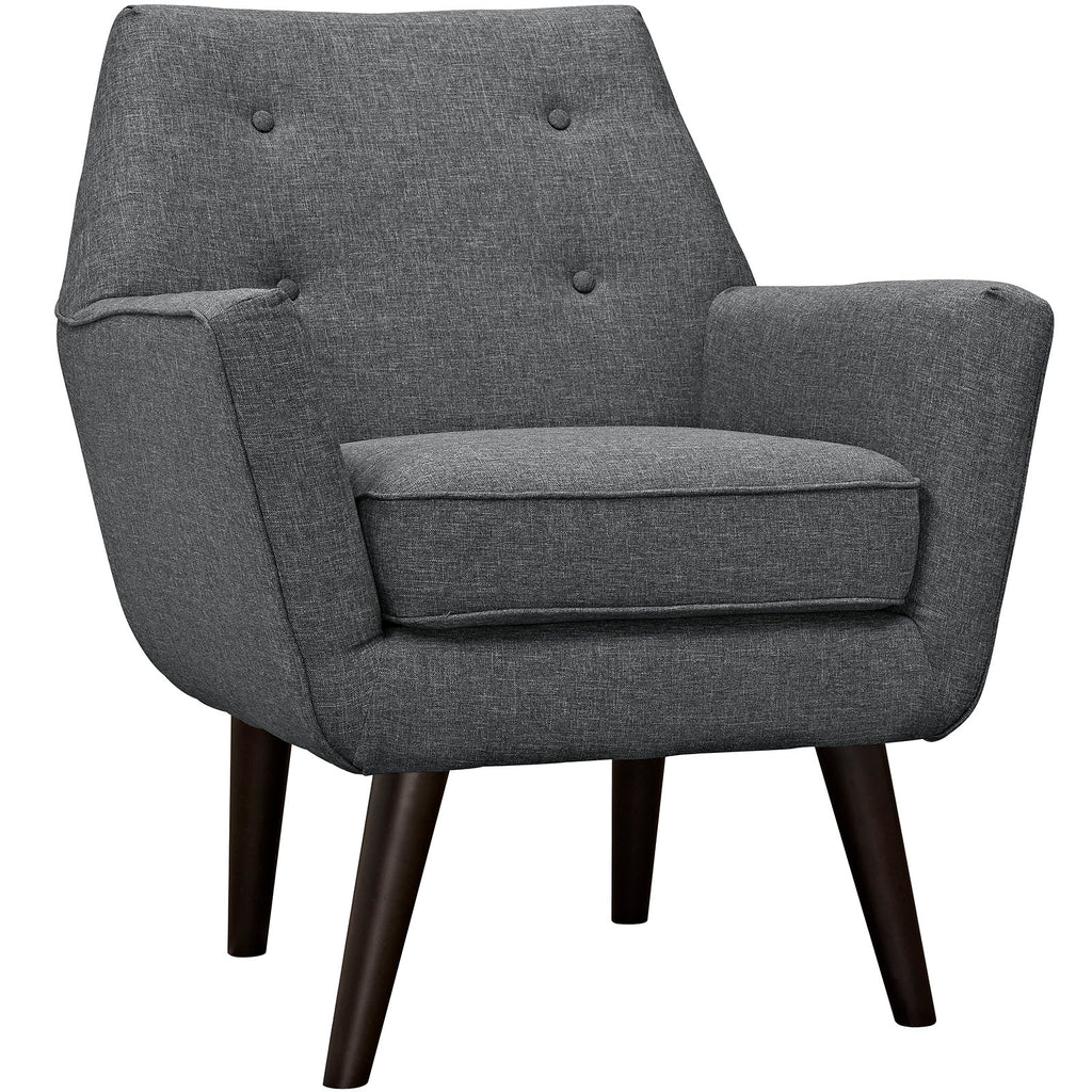 Posit Upholstered Fabric Armchair in Gray