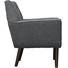 Posit Upholstered Fabric Armchair in Gray