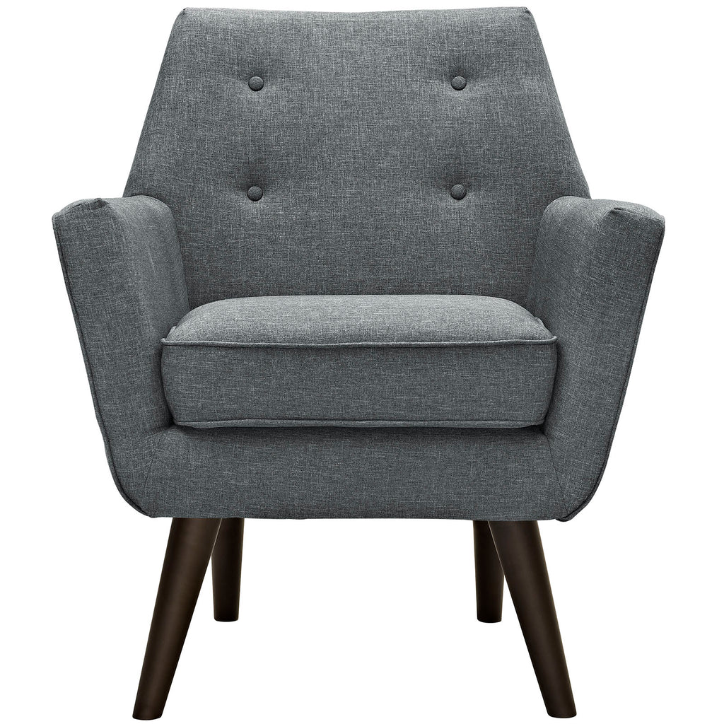 Posit Upholstered Fabric Armchair in Gray