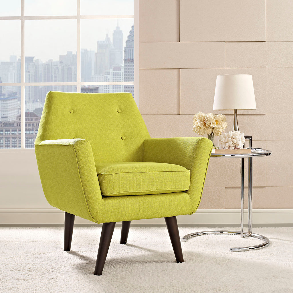 Posit Upholstered Fabric Armchair in Wheatgrass
