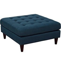 Empress Upholstered Fabric Large Ottoman in Azure