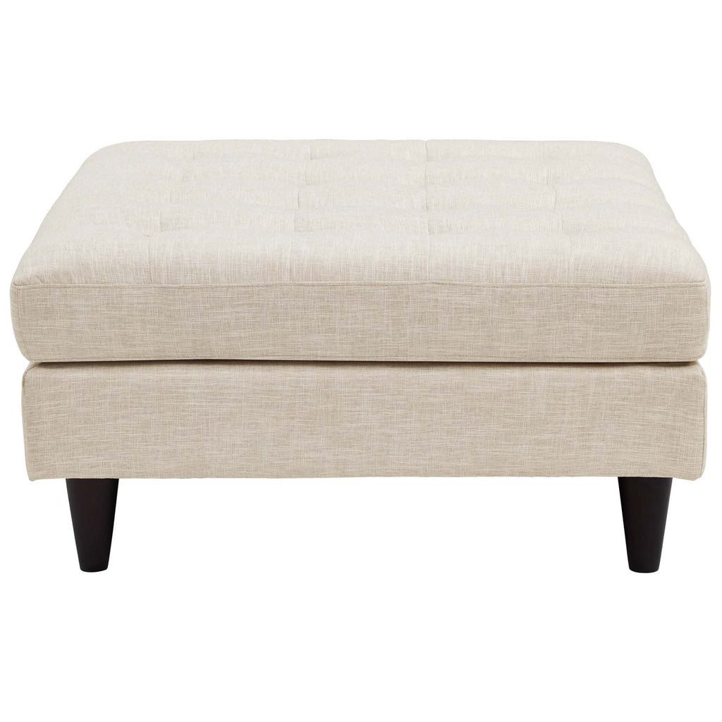 Empress Upholstered Fabric Large Ottoman in Beige