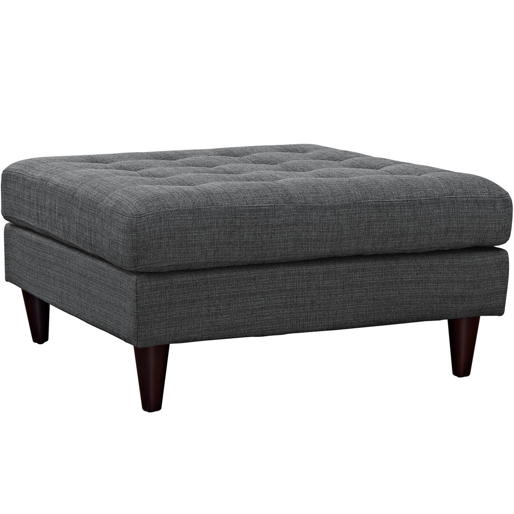 Empress Upholstered Fabric Large Ottoman in Gray