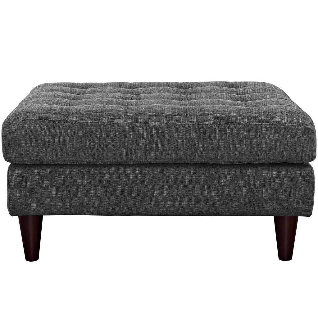 Empress Upholstered Fabric Large Ottoman in Gray