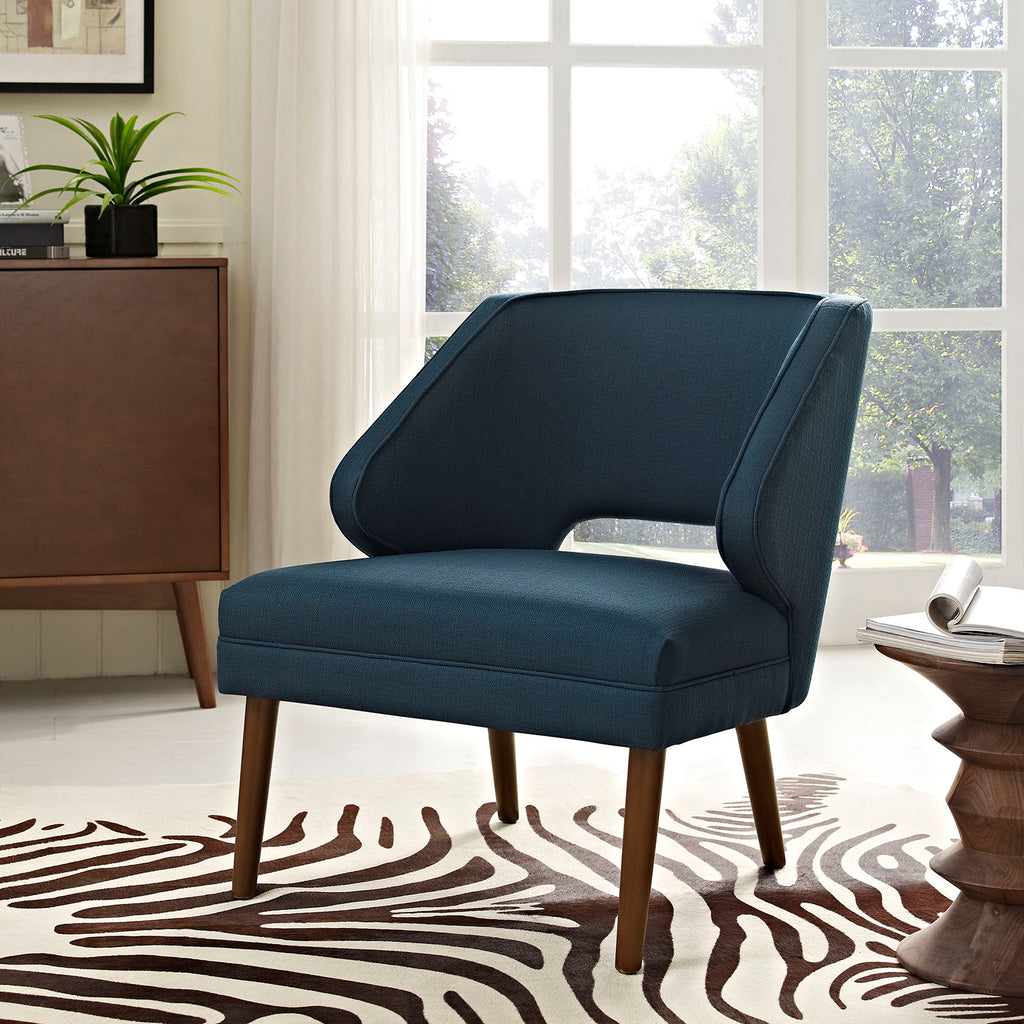 Dock Upholstered Fabric Armchair in Azure