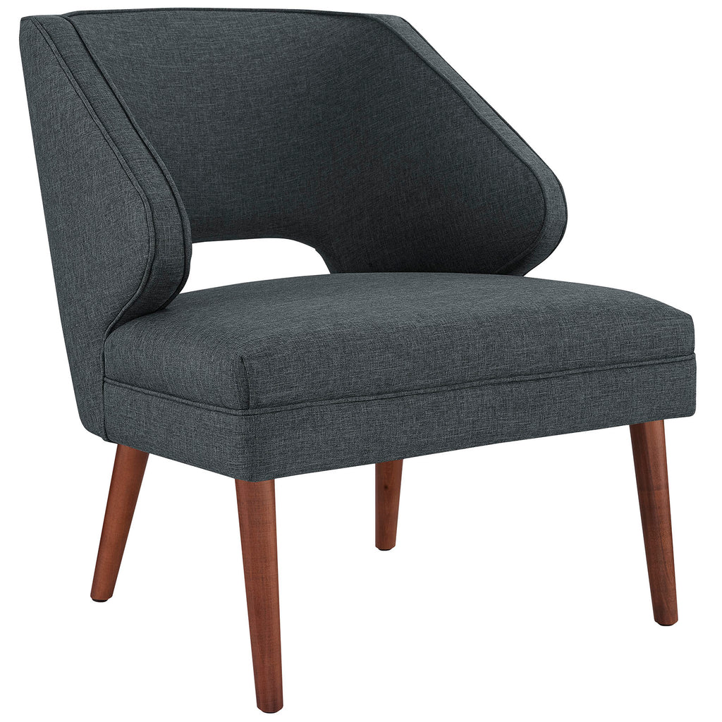 Dock Upholstered Fabric Armchair in Gray