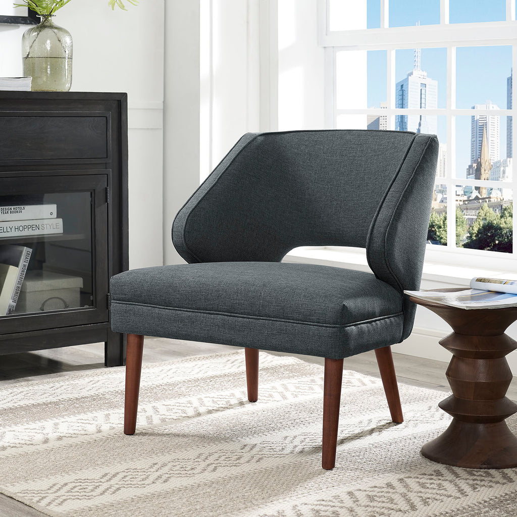 Dock Upholstered Fabric Armchair in Gray