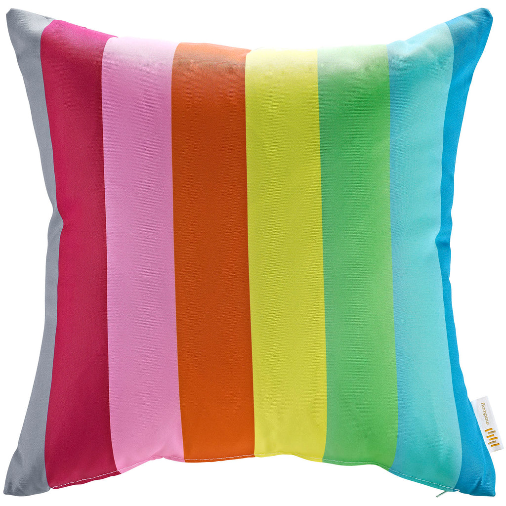 Modway Outdoor Patio Single Pillow in Rainbow
