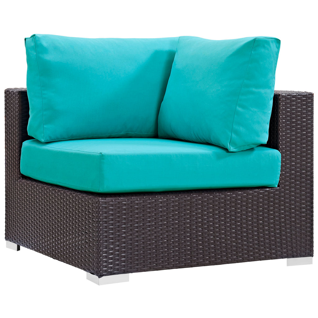 Convene 7 Piece Outdoor Patio Sectional Set in Espresso Turquoise-4