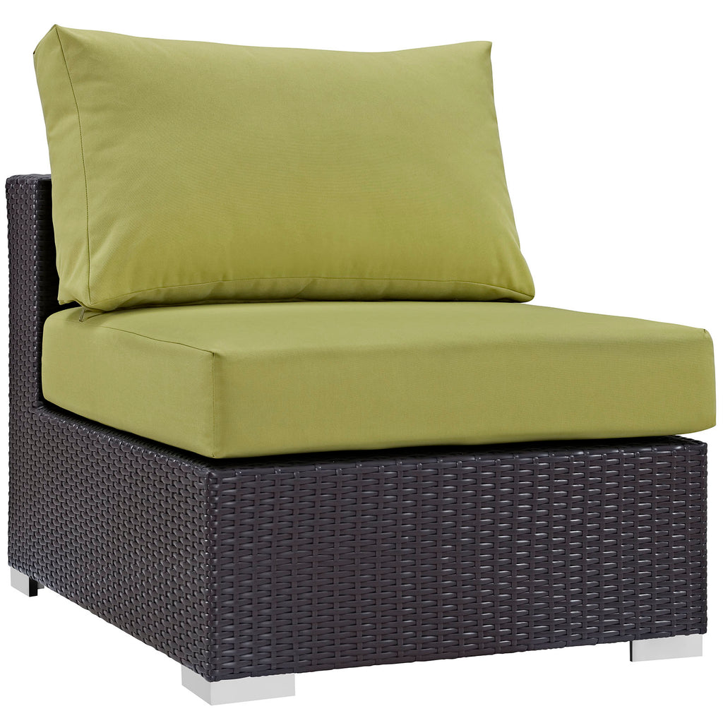 Convene 7 Piece Outdoor Patio Sectional Set in Expresso Peridot-2