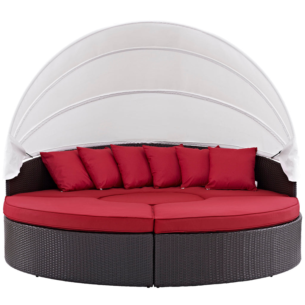 Convene Canopy Outdoor Patio Daybed in Espresso Red-2