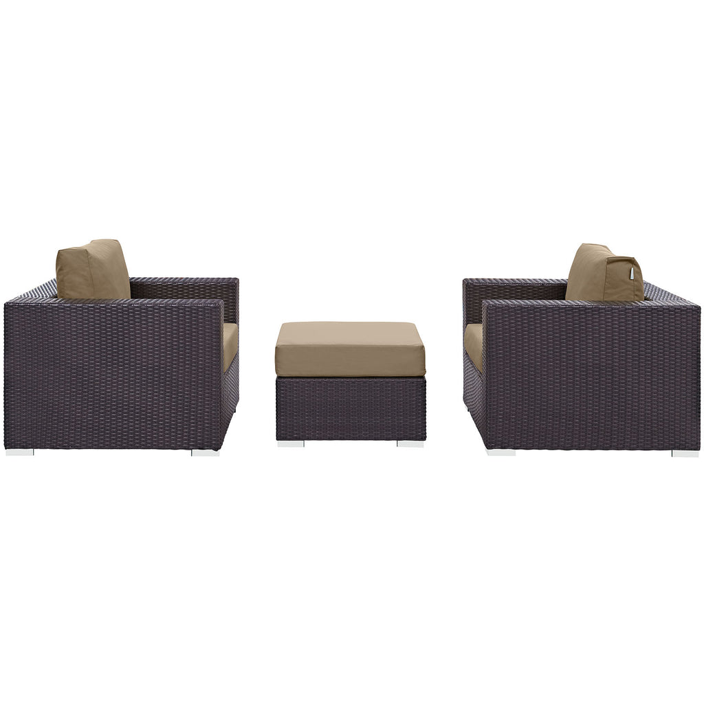 Convene 3 Piece Outdoor Patio Sofa Set in Espresso Mocha-4