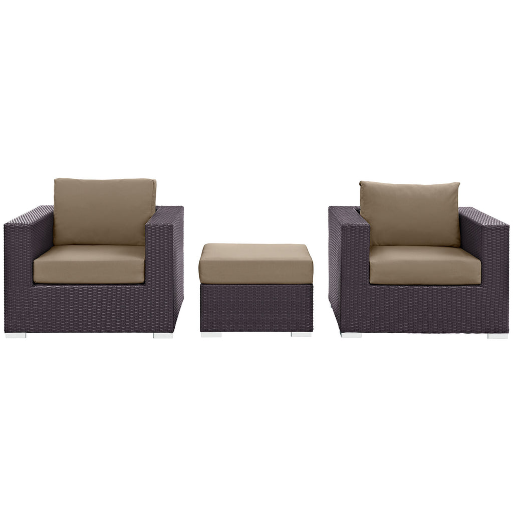 Convene 3 Piece Outdoor Patio Sofa Set in Espresso Mocha-4