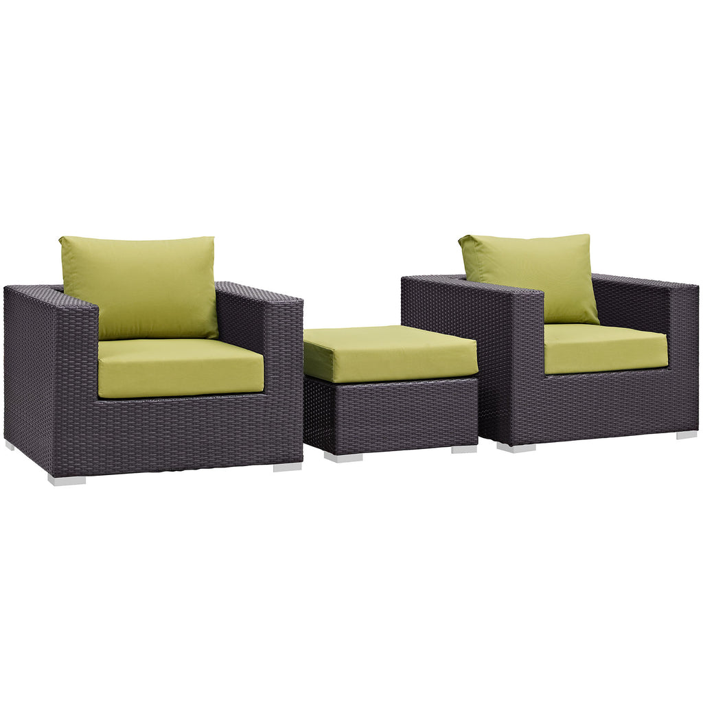 Convene 3 Piece Outdoor Patio Sofa Set in Espresso Peridot-4