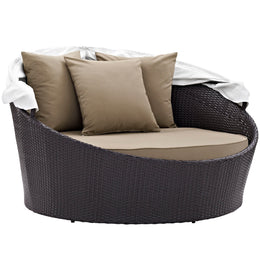 Convene Canopy Outdoor Patio Daybed in Espresso Mocha-1