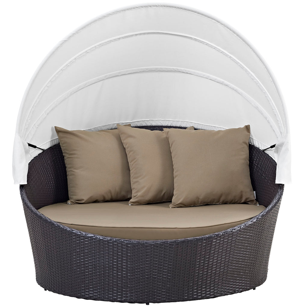 Convene Canopy Outdoor Patio Daybed in Espresso Mocha-1