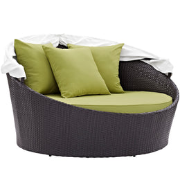 Convene Canopy Outdoor Patio Daybed in Espresso Peridot-1