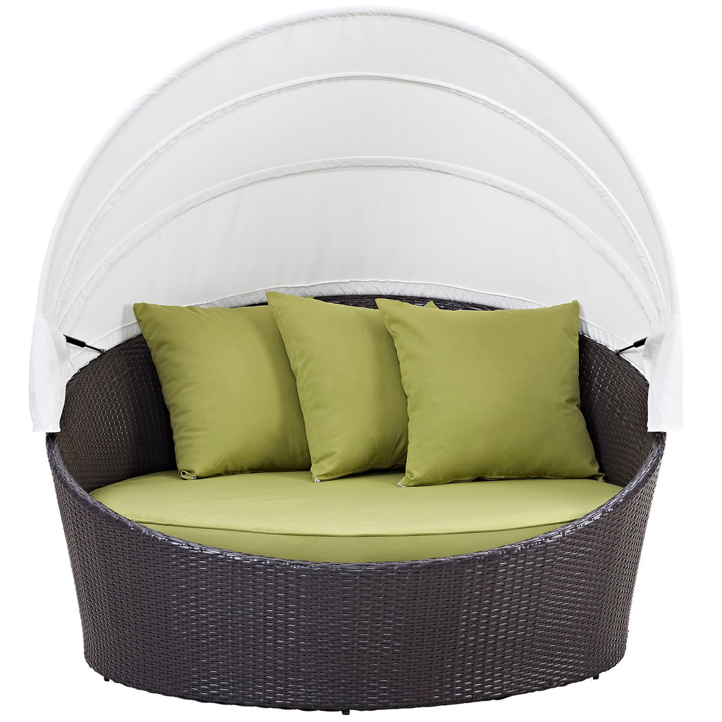 Convene Canopy Outdoor Patio Daybed in Espresso Peridot-1