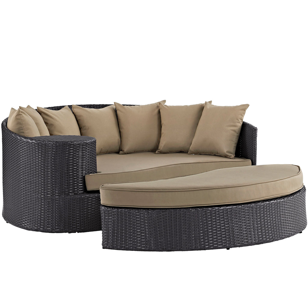 Convene Outdoor Patio Daybed in Espresso Mocha