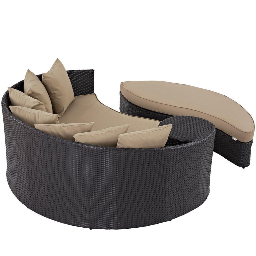 Convene Outdoor Patio Daybed in Espresso Mocha