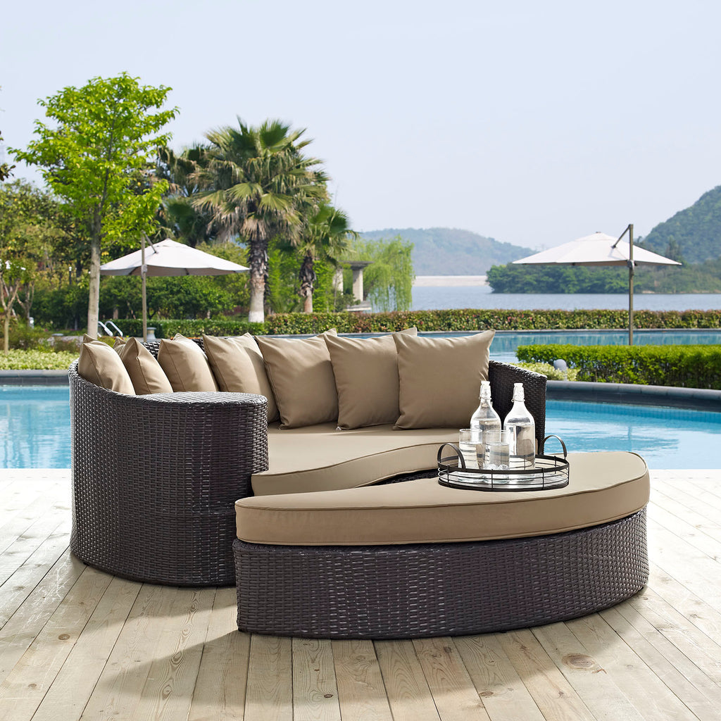 Convene Outdoor Patio Daybed in Espresso Mocha