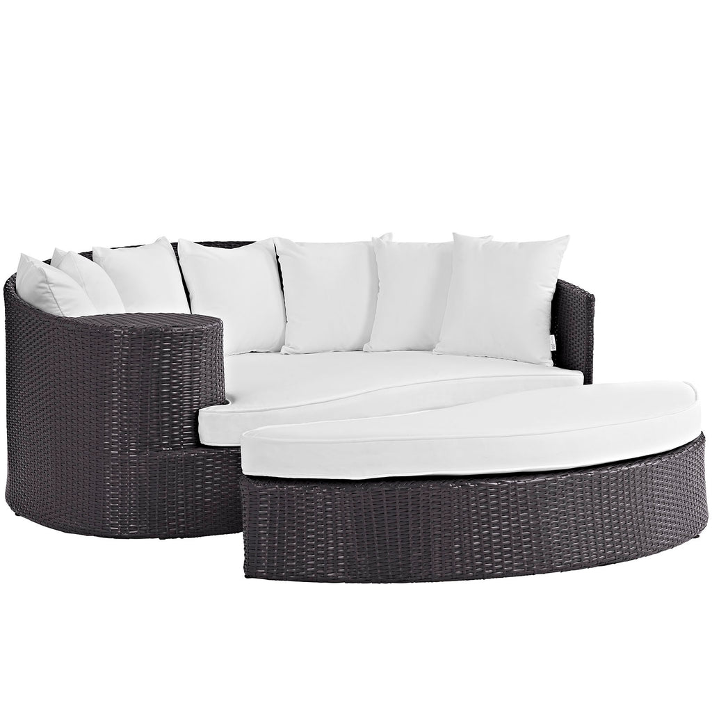 Convene Outdoor Patio Daybed in Espresso White