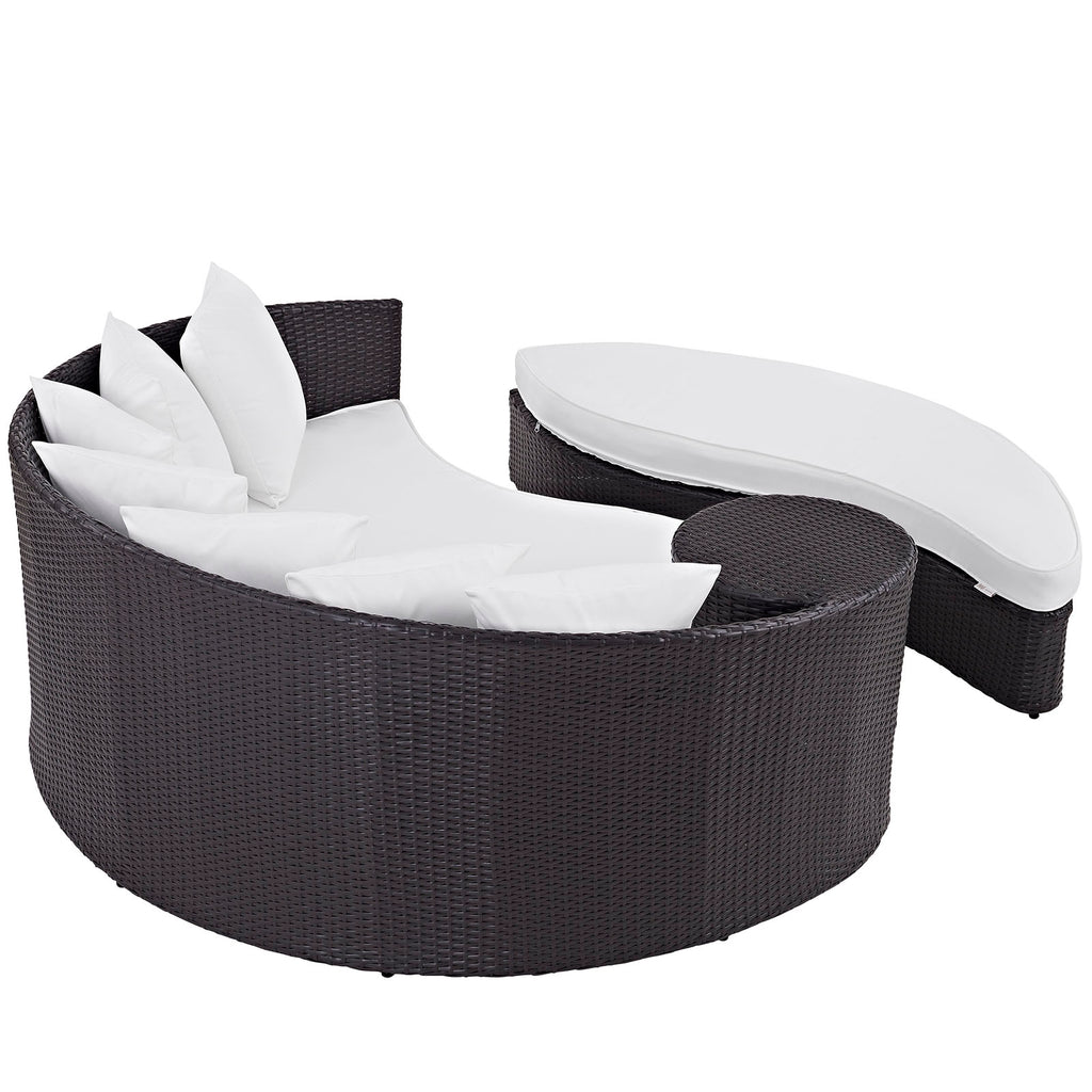 Convene Outdoor Patio Daybed in Espresso White