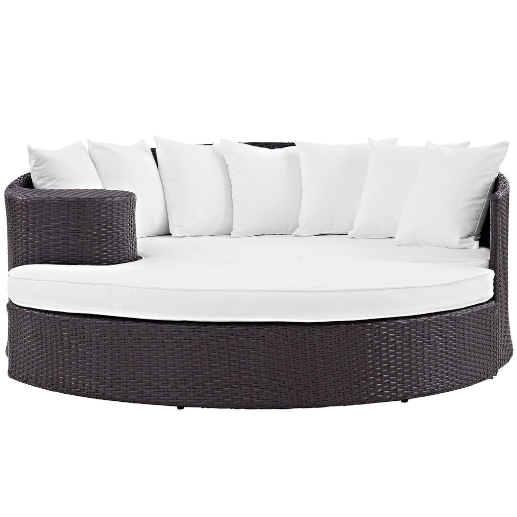 Convene Outdoor Patio Daybed in Espresso White