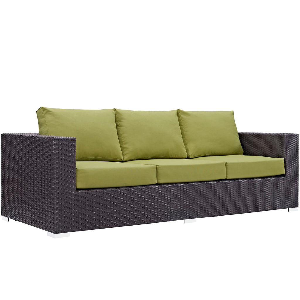 Convene 3 Piece Outdoor Patio Sofa Set in Espresso Peridot-3