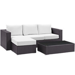 Convene 3 Piece Outdoor Patio Sofa Set in Espresso White-3