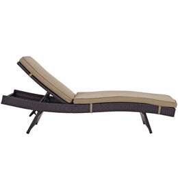 Convene Outdoor Patio Chaise in Espresso Mocha