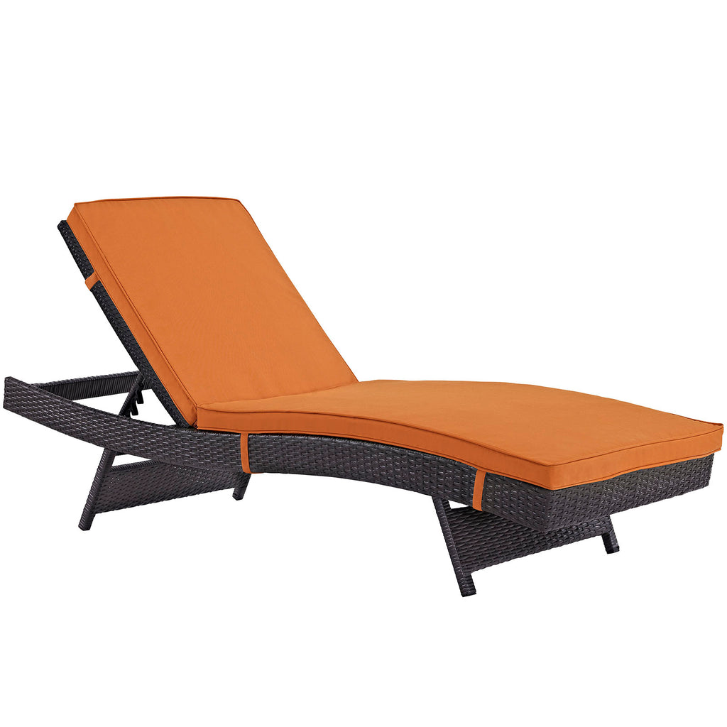 Convene Outdoor Patio Chaise in Espresso Orange