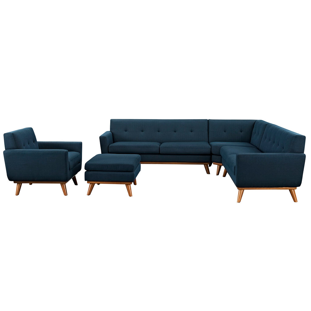 Engage 5 Piece Sectional Sofa in Azure