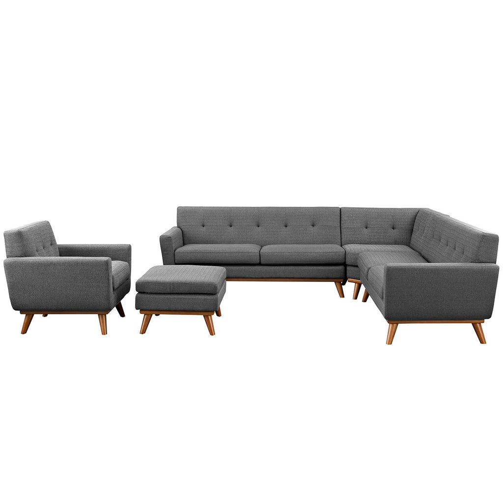 Engage 5 Piece Sectional Sofa in Gray