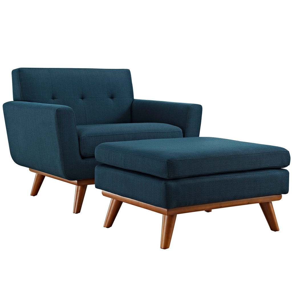 Engage 2 Piece Armchair and Ottoman in Azure