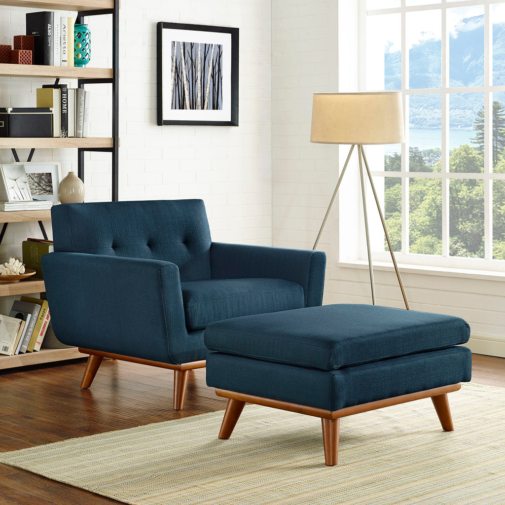 Engage 2 Piece Armchair and Ottoman in Azure