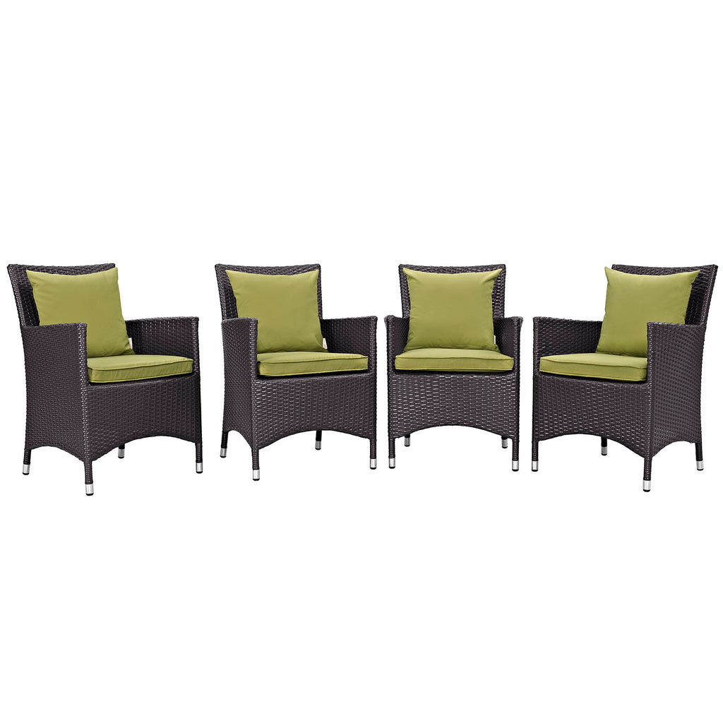 Convene 4 Piece Outdoor Patio Dining Set in Espresso Peridot