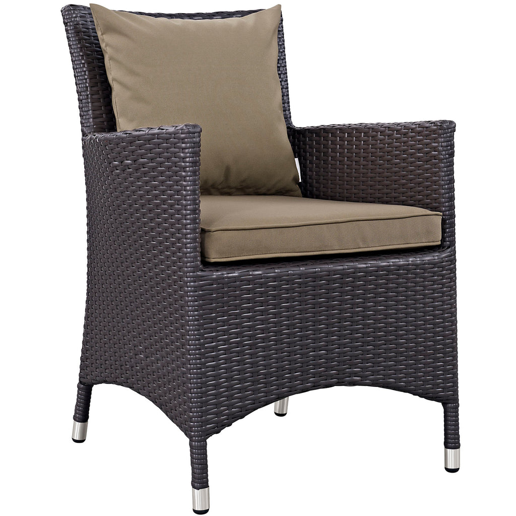 Convene 5 Piece Outdoor Patio Dining Set in Espresso Mocha