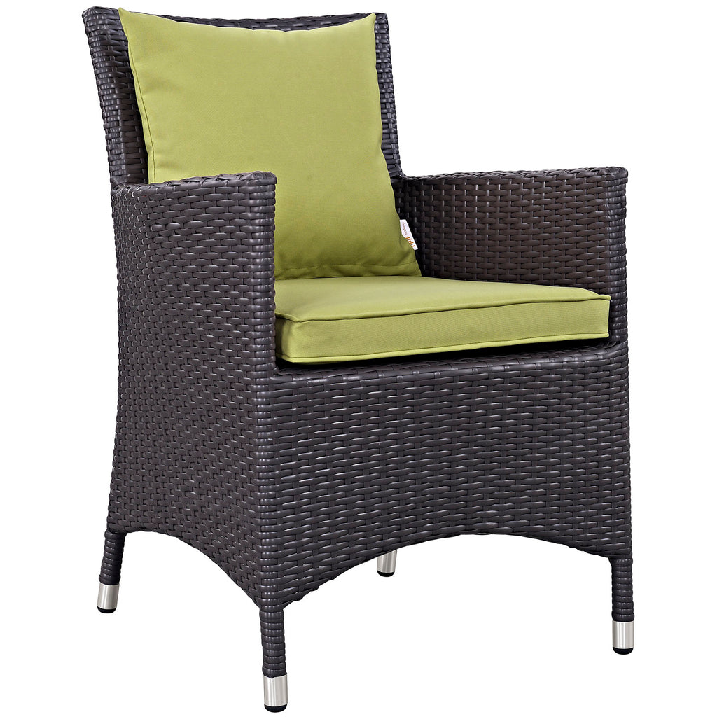 Convene 5 Piece Outdoor Patio Dining Set in Espresso Peridot