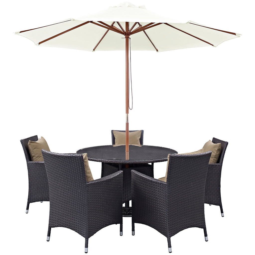 Convene 7 Piece Outdoor Patio Dining Set in Espresso Mocha-3