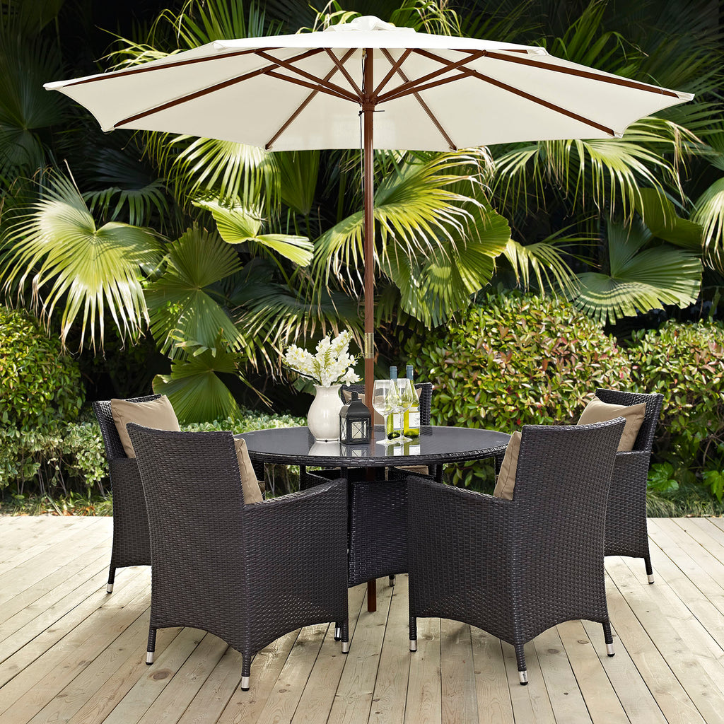 Convene 7 Piece Outdoor Patio Dining Set in Espresso Mocha-3