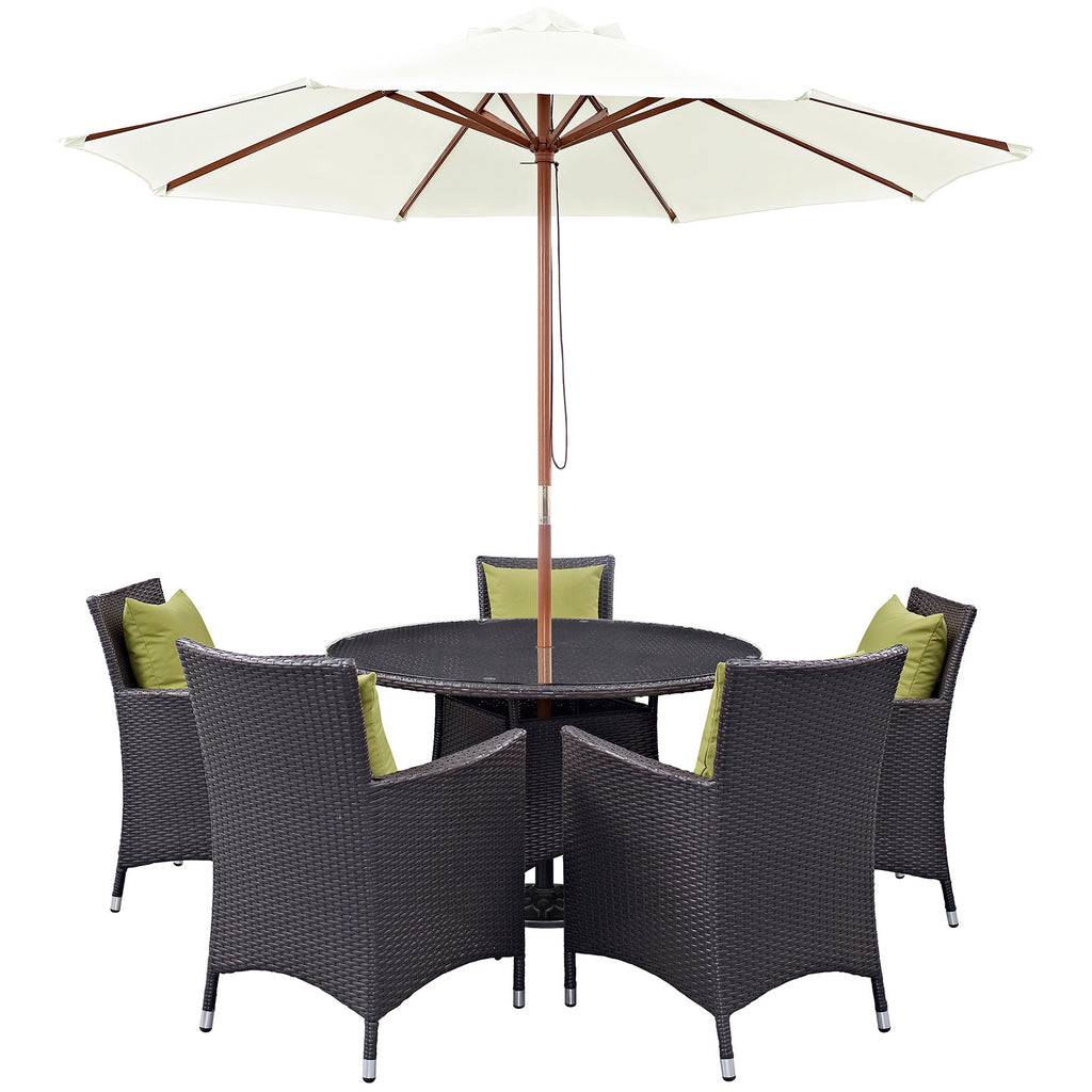 Convene 7 Piece Outdoor Patio Dining Set in Espresso Peridot-3