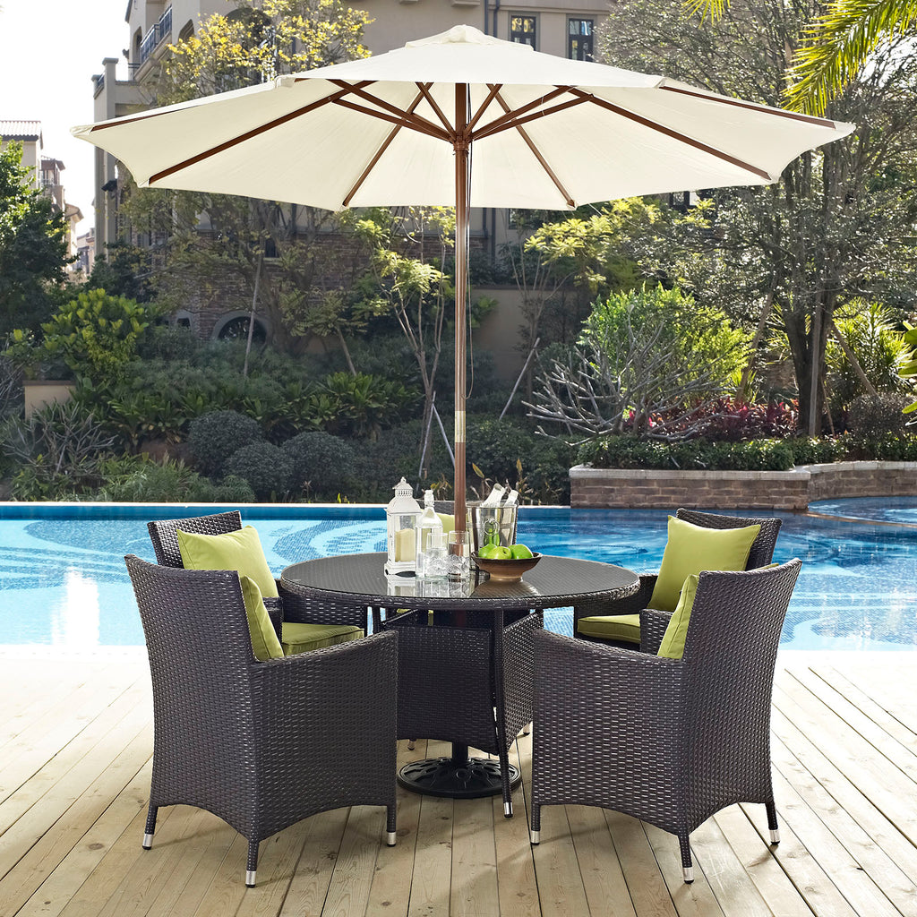 Convene 7 Piece Outdoor Patio Dining Set in Espresso Peridot-3