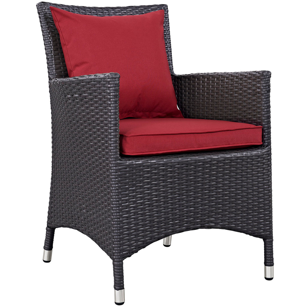 Convene 7 Piece Outdoor Patio Dining Set in Espresso Red-3