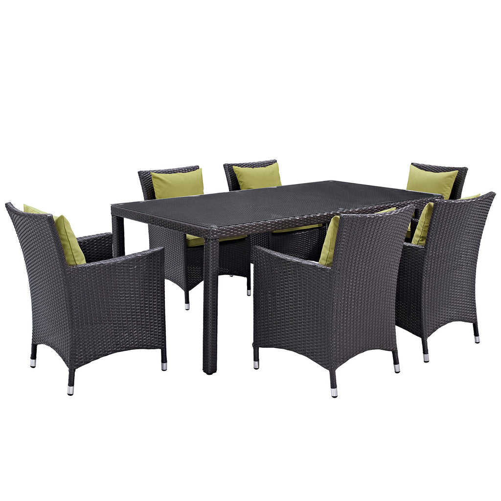 Convene 7 Piece Outdoor Patio Dining Set in Espresso Peridot-2