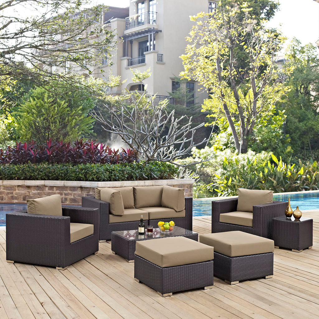 Convene 8 Piece Outdoor Patio Sectional Set in Espresso Mocha-3